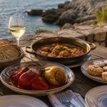 Mesa con varios platos tradicionales de Croacia