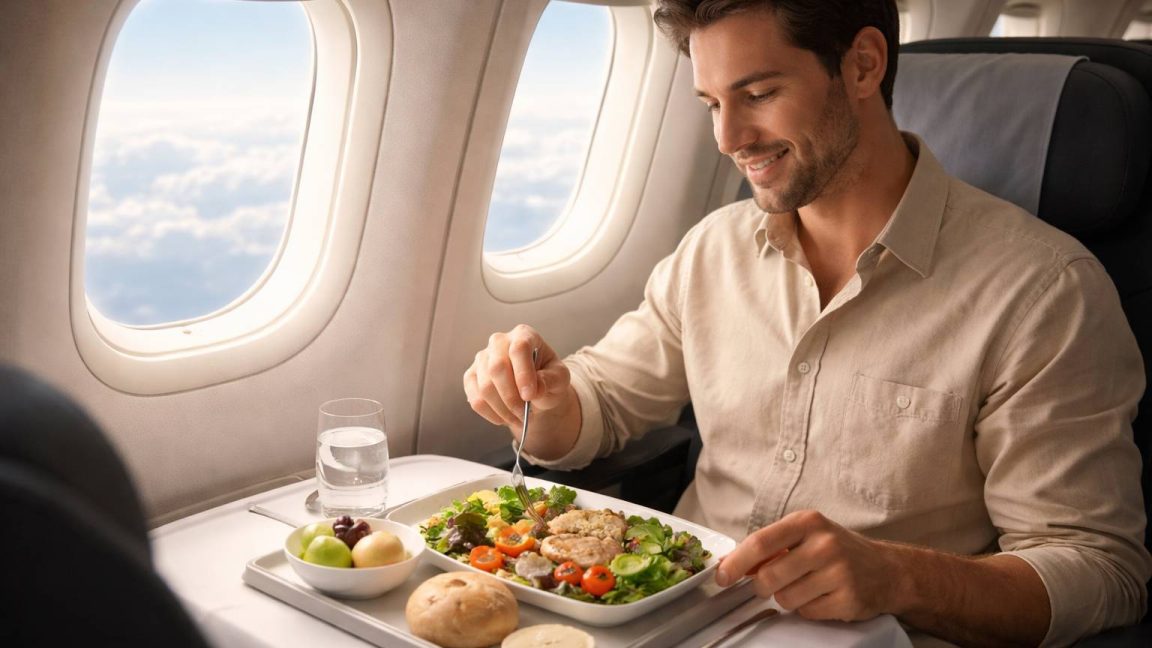 Qué comer antes y después de un vuelo largo para evitar hinchazón y cansancio